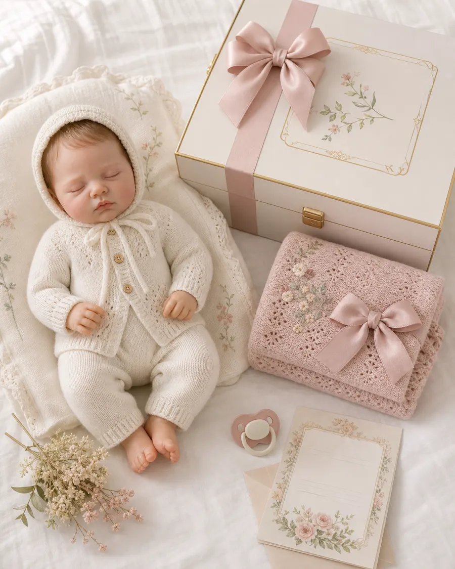 Premium reborn baby doll gift set